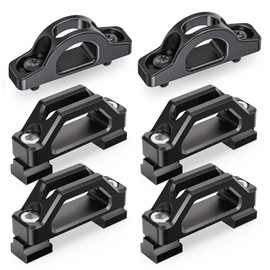 MZS Tie Down Cleats and Truck Bed Anchor Kit, Tie Down Anchors T Slot Nuts Rope Hooks Compatible with Tacoma Tundra, Replace PT278-35160 PT278-35112 PT278-35111 66312-0C010 Black (Pack of 6)
