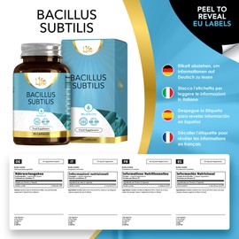LN Bacillus Subtilis | 90 High Strength Probiotic Supplements - 6 Billion CFU Bacillus Subtilis Probiotic per Capsule | Non-GMO, Gluten & Allergen Free | Manufactured in The UK