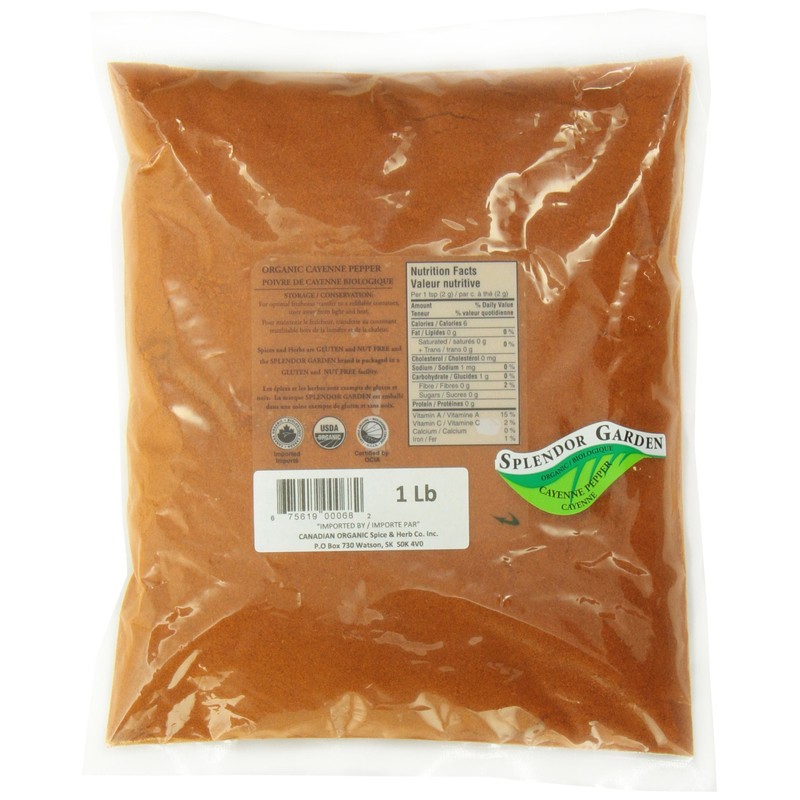 Splendor Garden Organic Cayenne Pepper - 454 g, (Package May