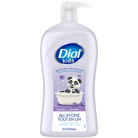 Dial Kids All-in-1 Body + Hair + Bubble Bath, Lavender Scent, 32 Fl Oz, Hypoallergenic Body Wash & Shampoo, No Tears Formula for Kids 2+ Years, No Parabens & Silicones