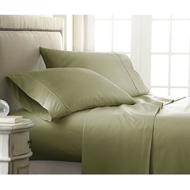 ienjoy Home 4 Piece Sheet Set Embossed Checkered Pattern Queen Sage