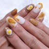 Egg and pancake handmade nail tip - Petit Square /