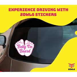 2OWLS Baby on Board Girl Vinyl Decal Sticker 18 cm (7 Inches) for Cars and Windows