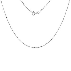 Sterling Silver Diamond Cut Twisted Serpentine Chain 1.1mm Very Thin Nickel Free Italy, 18 inch