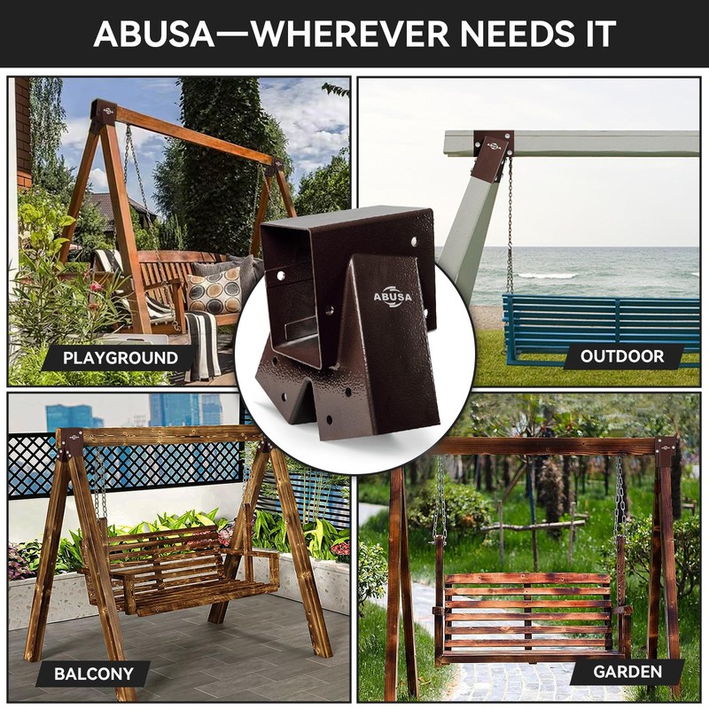 ABUSA Heavy Duty Swing Sets Brackets Including 2 Bronze A-Frame