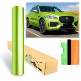 12"x60" (1FTx5FT) Gloss Metallic Lime Green Glossy Car Auto Motorcycle Vehicle Sticker Decal Vinyl Wrap Sheet Film Air Release Self Adhesive Peel and Stick Free Bubble Film Sheet Free Tool Kit