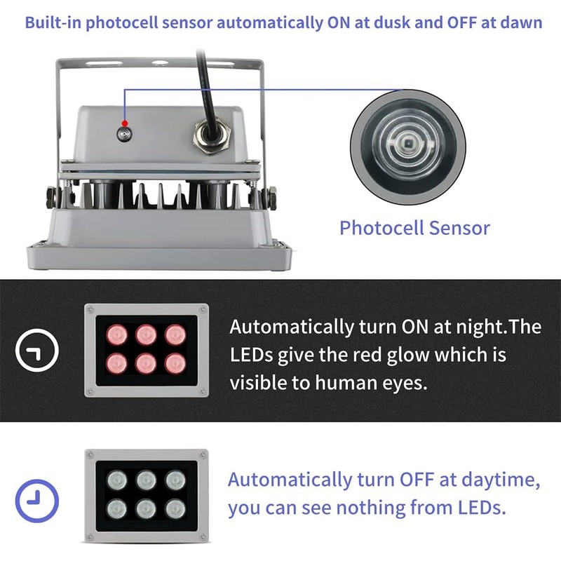 IR Illuminator 850nm Infrared Flood Light for Security Camera