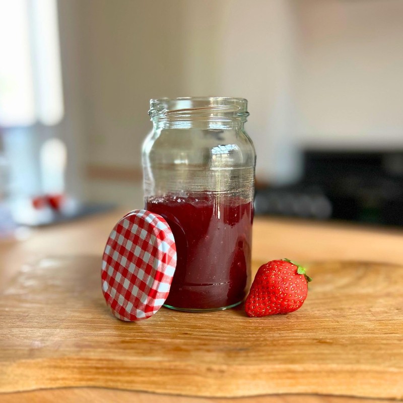 Bramley & Sage 63mm Red Gingham Twist-Off Replacement Jam Jar