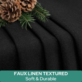 HOMEIDEAS 100% Linen Blackout French Door Curtains, Privacy Door Window Curtains, 26 X 68 Inch Room Darkening Blinds, Thermal Insulated Shades for Bedroom, 1 Panel, Black
