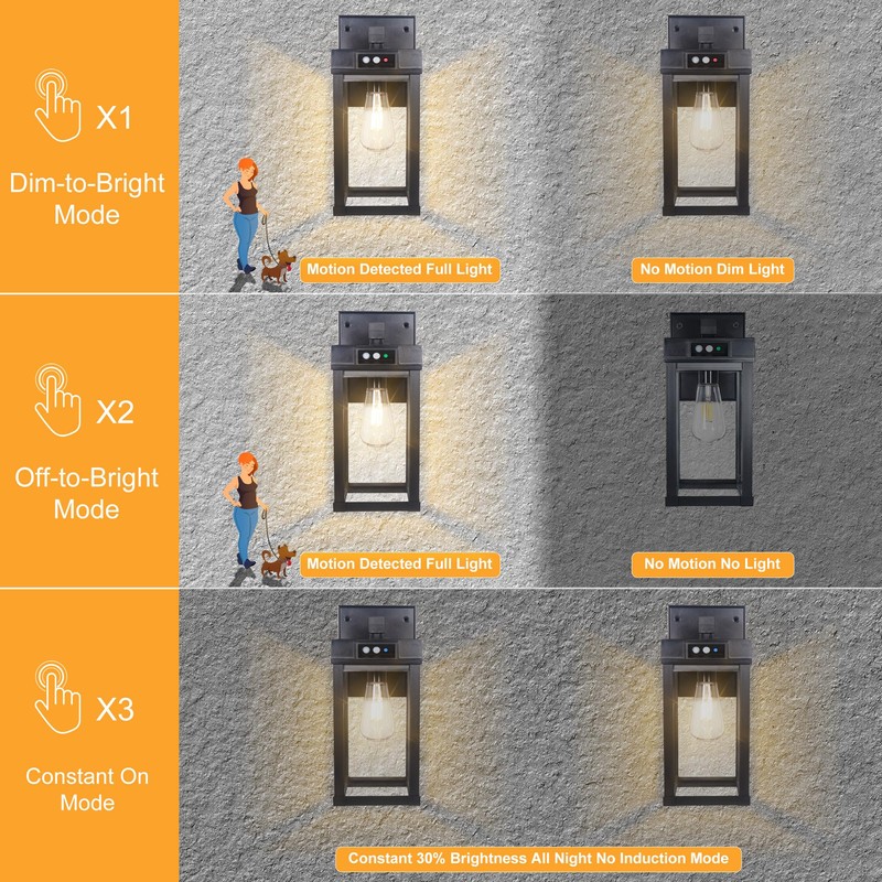 CYHKEE Solar Wall Lights Outdoor Waterproof with 3 Lighting Modes