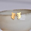 HUAN XUN Gold Koala Bear Earrings Animal Stud Earrings for