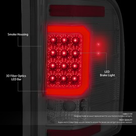 DNA MOTORING TL-CSIL07-LED-RD3D-CH-SM LED 3D Tail Light Assembly Driver & Passenger Side [Compatible with 07-14 Chevy Silverado 1500 2500 HD 3500 HD]
