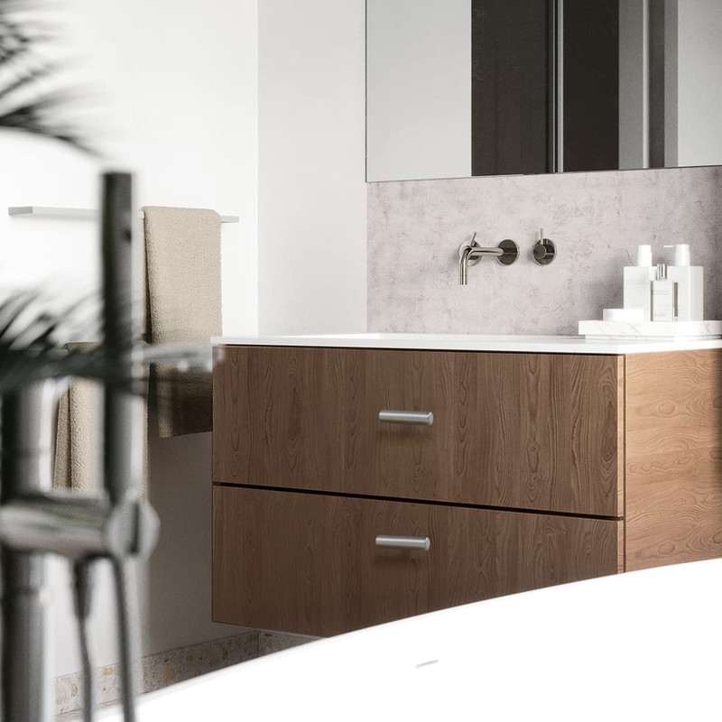 PinLin 5 Pack Kitchen Door Knobs Single Hole Brushed Nickel