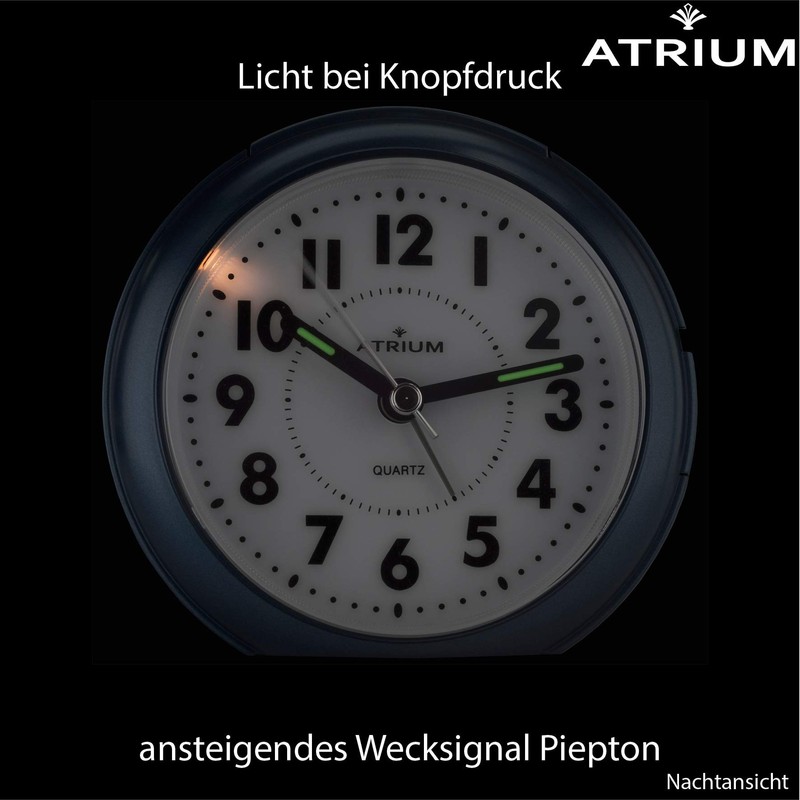 Atrium Wecker Analog Quarz ohne Ticken mit Licht und Snooze