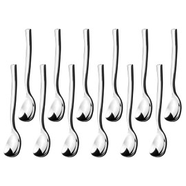 Yesdate Set of 12 Stainless Steel Gelato/Ice Cream Spoons, Yogurt Dessert Spoons 5.5-INCH