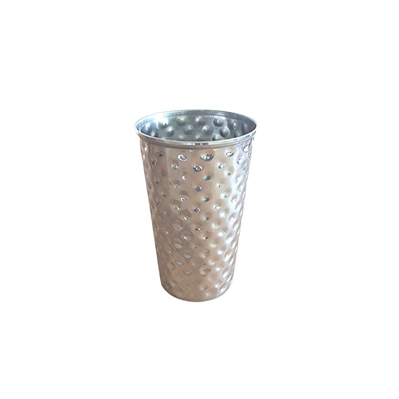BURI 10 Stainless Steel Drinking Cups 500 ml Hammered Metal