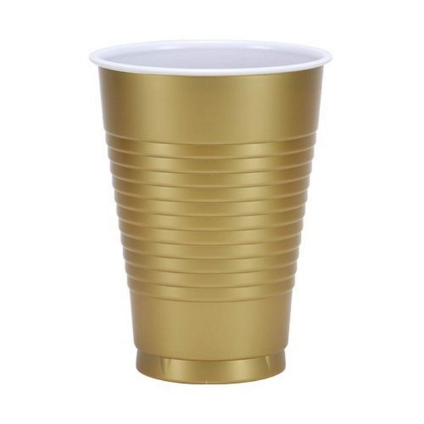 Gold Solid Color Plastic Party Cup (12 Oz.) 20 Count - Premium Quality and Durable, Perfect for Any Celebration