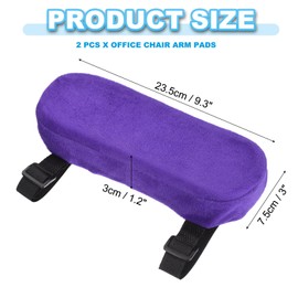 PATIKIL Office Chair Arm Pads, 2 pcs Office Chair Arm Cover Soft Office Chair Armrest Pads Memory Foam Cotton Removable Washable for Desk Computer Gaming, Purple Blue
