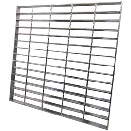 DuuMuut Galvanized Steel Drain Grate 20x20 in, B-Class 28100 lbs Heavy-Duty Driveway Channel Cover, Outdoor Trench Drainage Grate, Silver Square Metal Sewer Cover for Garage (True 19.7x19.7)