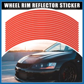 A ABSOPRO 16pcs Fit 17" Wheel Motorbike Bike Wheel Rim Sticker Strips Tape Red Item Replacement