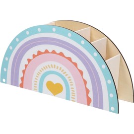 Children's Pen Organiser Wooden Rainbow Desk Organiser, Pen Holder Kids Rainbow, Rainbow Organiser, Desk Organiser Rainbow, Rainbow Pen Holder Pen Holder (A)