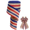 LANGFON 4th of July Fabric Ribbon Patriotic Decor Red Blue