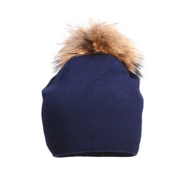 Lawliet Womens Cashmere Wool Hat Knitted Pom Pom Beanie Croche Slouchy A392, Navy Blue, One Size