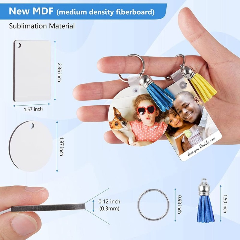 160pcs MDF Sublimation Double Face Dye Sublimation for DIY Crafts