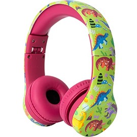 Snug Play+ - Auriculares para niños con limitación de Volumen para niños pequeños (niños/niñas) - Dinosaurios