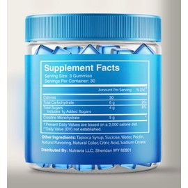 Nutravia Creatine Gummies with 5g Creatine Monohydrate for Men and Women - Strength, Endurance, Muscle - Micronized Clean HCL Balanced Instantized Creatina Gummy Monohidratada en Polvo USA Made (90 Gummies)