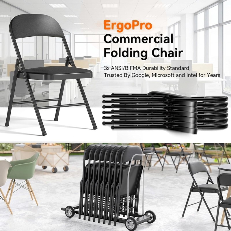 Fenbeli Padded Folding Chairs Set of 2 for Couples, Holds
