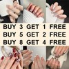 【NEW ARRIVALS!】 Press on Nails French Tip Bling Coffin Short Almond Fake Nails with Designs Glue on Nails Long Glossy Gradient Medium False Nails Reusable Full Cover Thick Nail Acrylic Stick on Nails for Women Girls 24 Pcs:_059