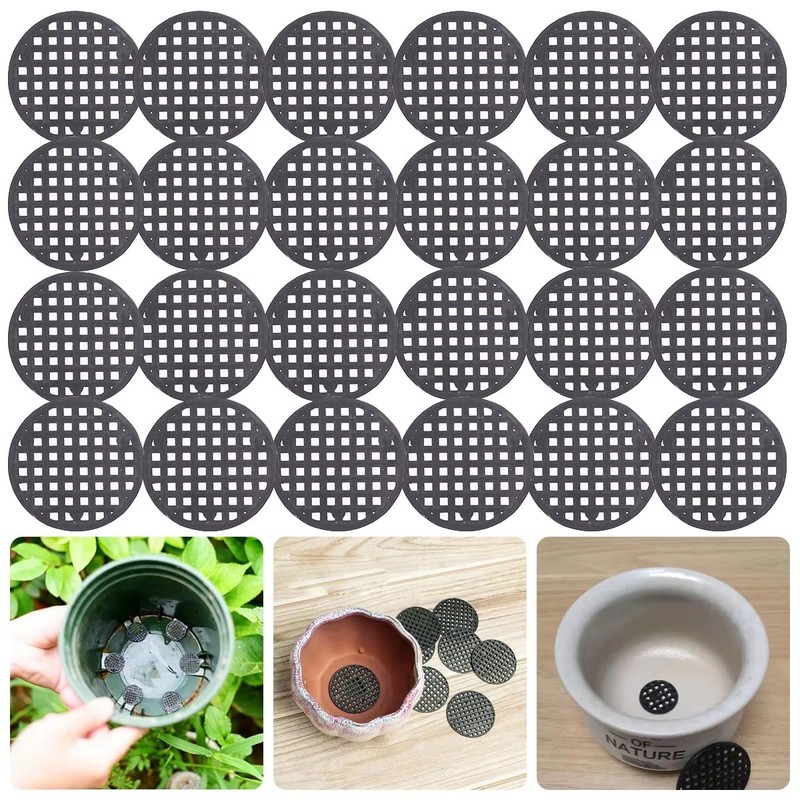 SquEqu 200 Pack Plant Pots Hole Mesh Pad Plastic Flower