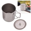 750ml Outdoor Titanium Water Mugs With Folding Handles Portable Camping