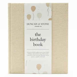 Libro de recuerdos de cumpleaños - Elegante diario de cumpleaños - Diario de bebé para registrar hitos, fotos, cartas y más - Regalo de recuerdos de bebé para padres (80 páginas)