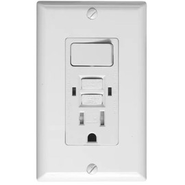 SHADID GFCI Outlet 15 Amp, GFI Electrical White Switch, Plug with Combo Switches for Indoor & Outdoor, Tamper Resistant Ground Fault Receptacle Self Grounding, 10 Pack