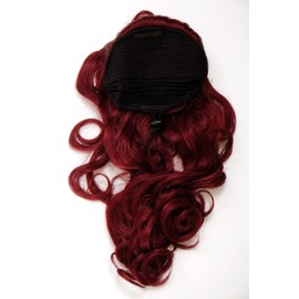 WIG ME UP - WK03-39 Hairpiece Voluminous Curls Curly Very Long (60 cm) + Combs & Elastic Band Garnet Red