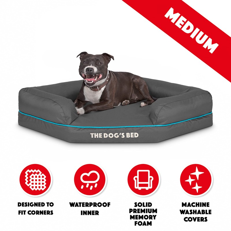 The Dog’s Bed Orthopedic Memory Foam Corner Dog Bed, Oxford