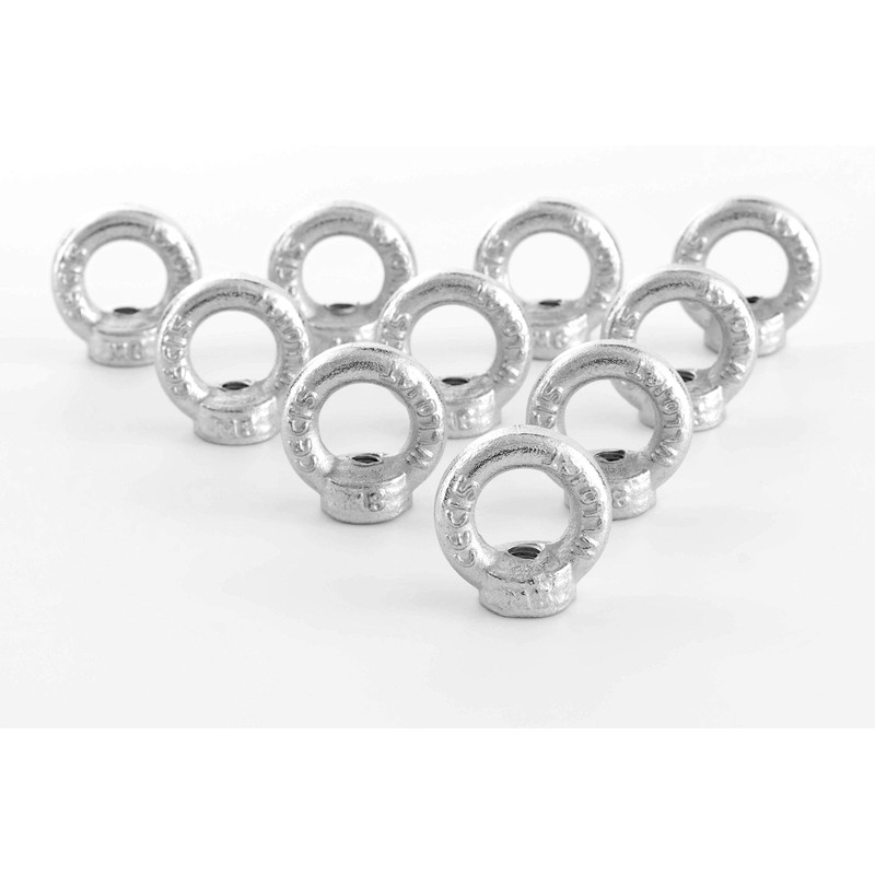 Ring nut/eyelet nut, M8, DIN 582, galvanised steel, pack of