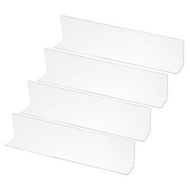 PATIKIL 4 Pack Shelf Dividers for Closet Organization, 11.1x1.2x2.4 Acrylic Closets Separator Kitchen Cabinet Shelves Under Bed Blocker for Bedroom Kitchen Office, Clear