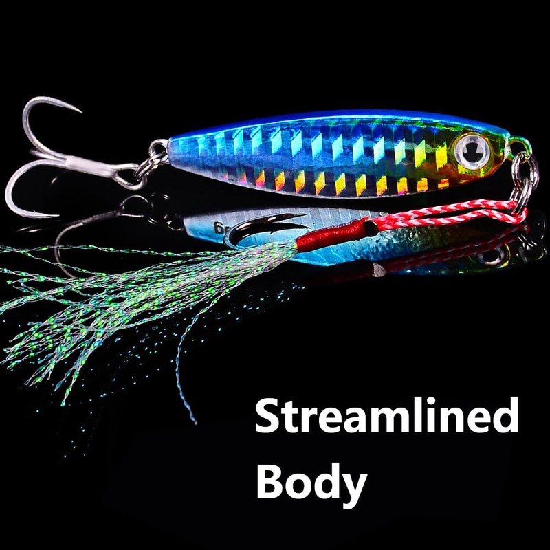5pcs 30g Colorful Blade Shape Fishing Lures Metal Double Hook