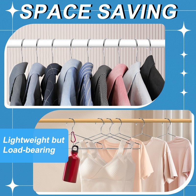 Wire Hangers,Heavy Duty Clothes Hanger,Silver Metal Hangers,Stainless Steel Coat Hanger