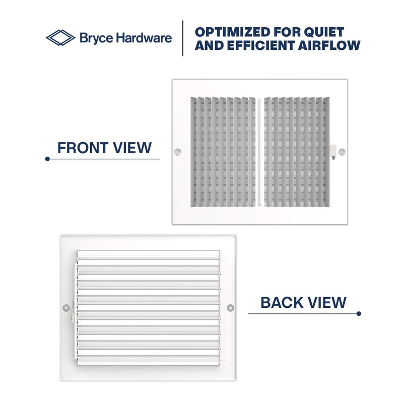 Bryce Hardware 10 x 8 Inch (Duct Opening) White Supply