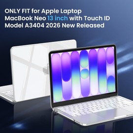 AKIT for MacBook Neo 13 Inch Case 2026 Model A3404, Clear