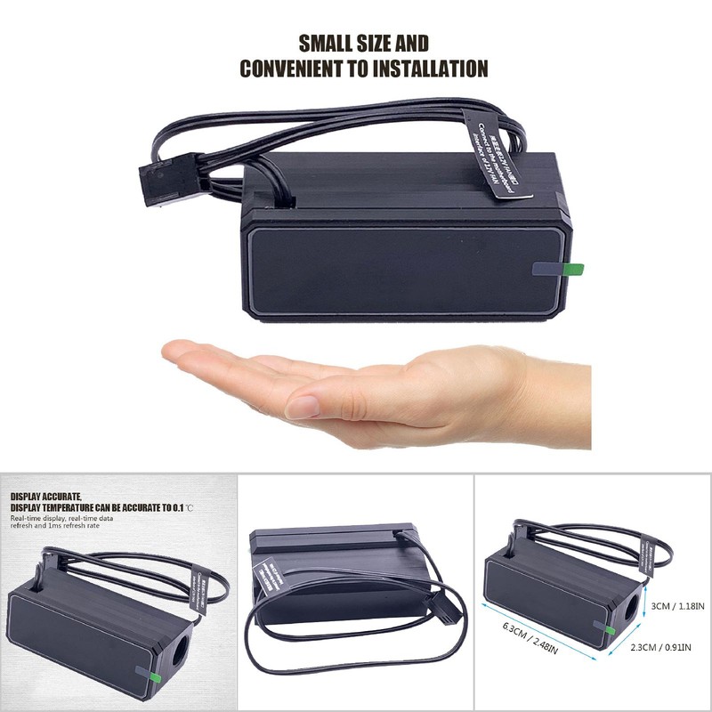 Black /Silver G1/4" Thread Digital Display OLED Computer Water Cooling