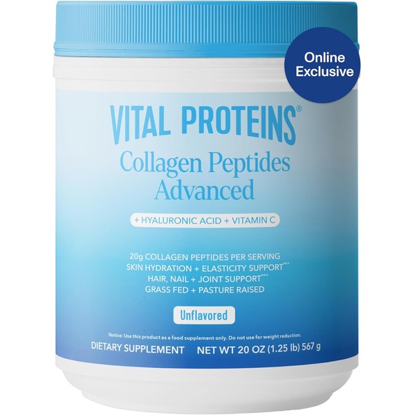 Vital Proteins Collagen Peptides Powder Advanced with Hyaluronic Acid &