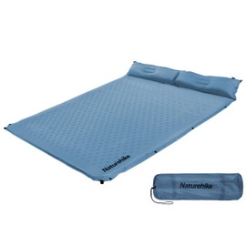 Naturehike Camping Sleeping Pad, Ultralight Camping Mat 2 Person with Pillow, Fast Inflating, Memory Foam Sleeping Pad for Hiking, RV Camping, Blue