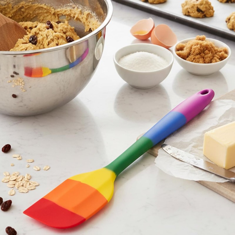 Cooking With Pride Non-Stick Scraper Spatula, Heat-Safe Silicone With Iron