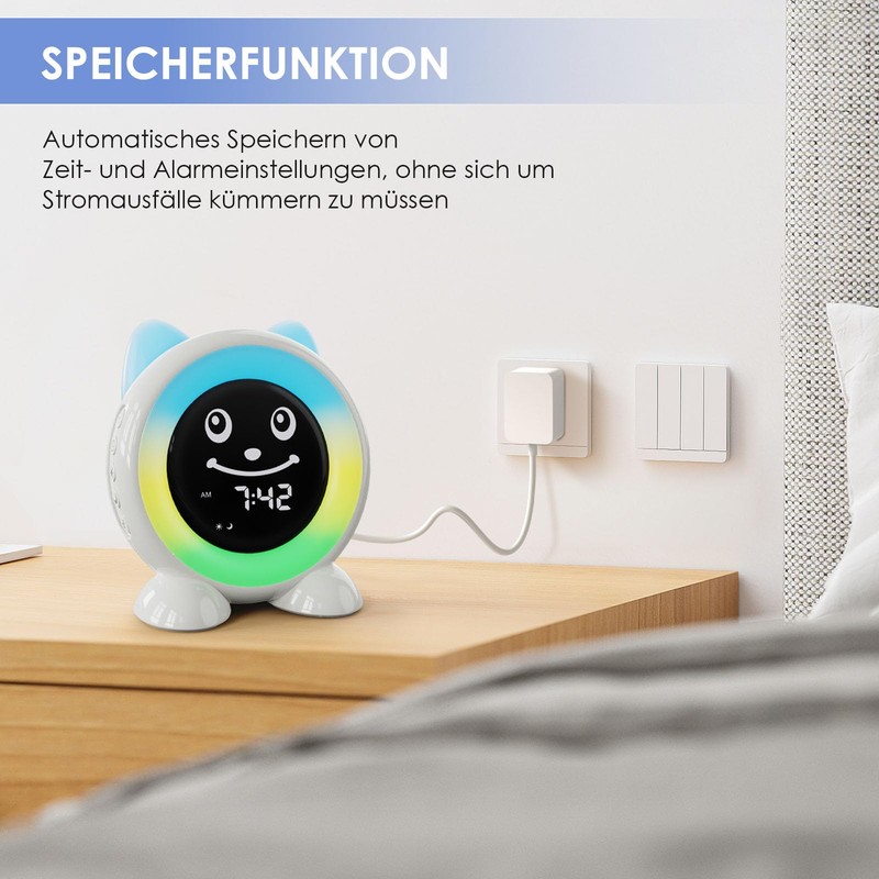 FiveHome Alarm clock, children's sleep trainer, children's alarm clock, digital