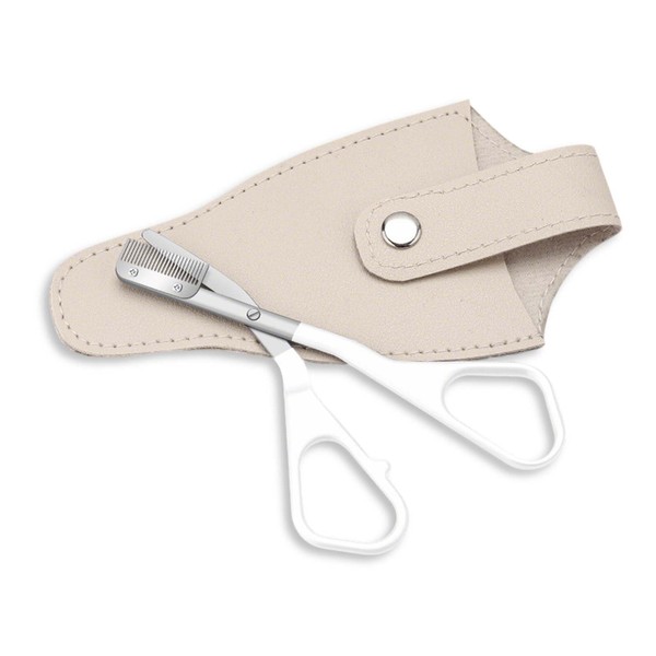 YIZHUO 2-in-1 Stainless Steel Eyebrow Scissors with Comb, Professional Eyebrow